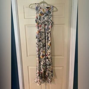 White patterned midi dress, Banana Republic